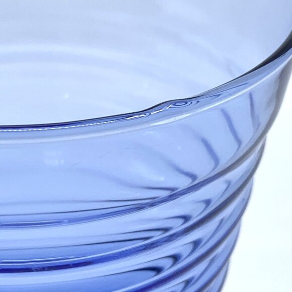 3 Vintage Libbey Ribbed Water Glasses Sirrus Cobalt Blue 7 3/8" Tall Goblet Wine - Picture 9 of 9